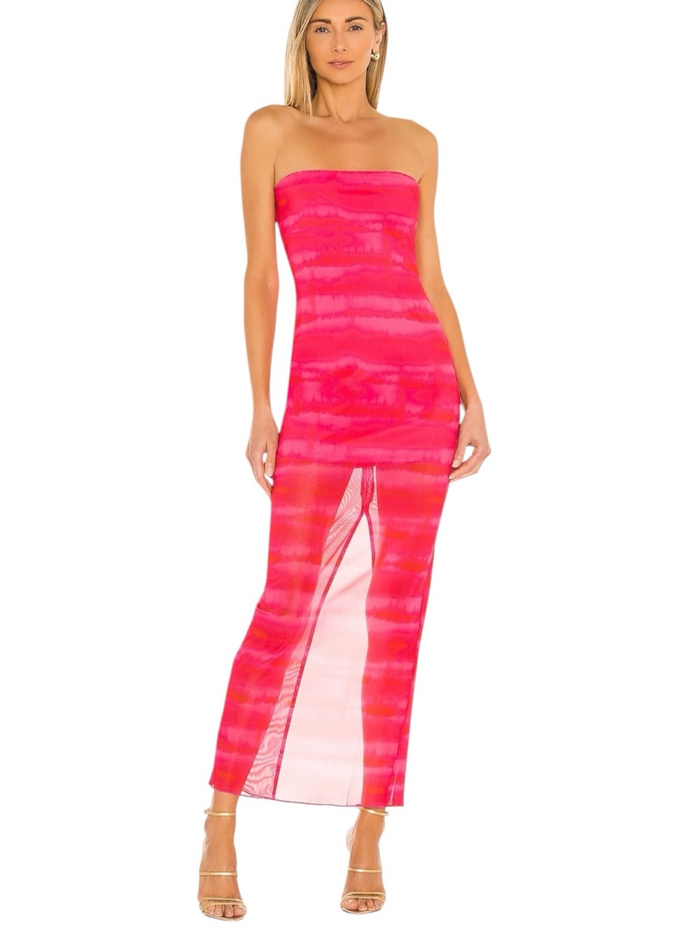 hours Rios Maxi Dress in Strawberry Tie Dye